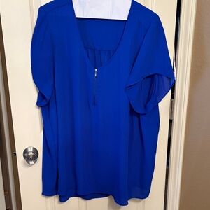 Torrid Royal Blue Women's zip front Blouse